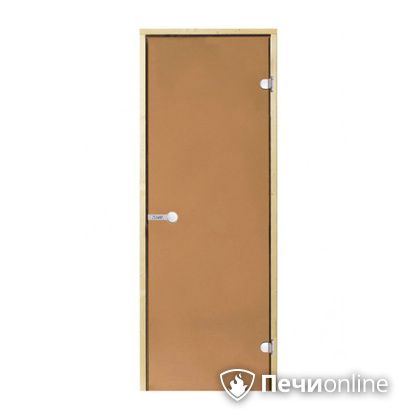 Дверь для бани Harvia Стеклянная дверь для сауны 7/19 коробка сосна бронза  D71901М в Соликамске