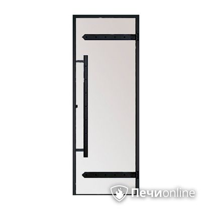 Дверь для бани Harvia Стеклянная дверь для сауны LEGEND 7/19 черная коробка сосна сатин D71905МL в Соликамске